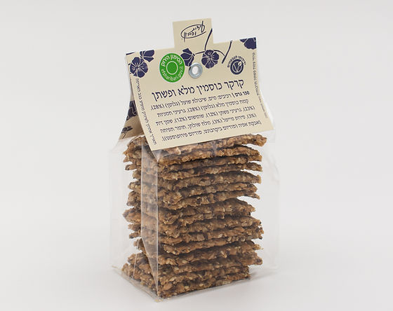 קרקר כוסמין מלא ופשתן